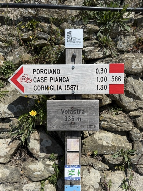 vägskyl Sentiero Azzurro